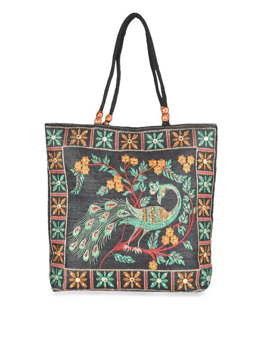 multicolour embroidered polyester tote bag - 1167348 - Very Small Image - 1
