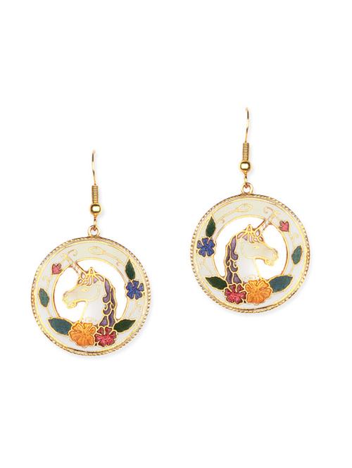 white meenakari drop earrings - 11675850 - Very Small Image - 1