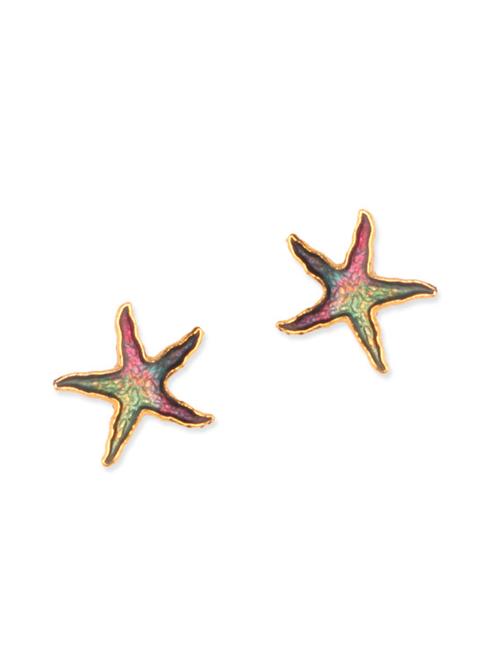 multicolored meenakari worked copper earrings - 11675897 - Very Small Image - 1