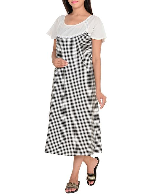 black cotton checkered nighty - 11679056 - Very Small Image - 1