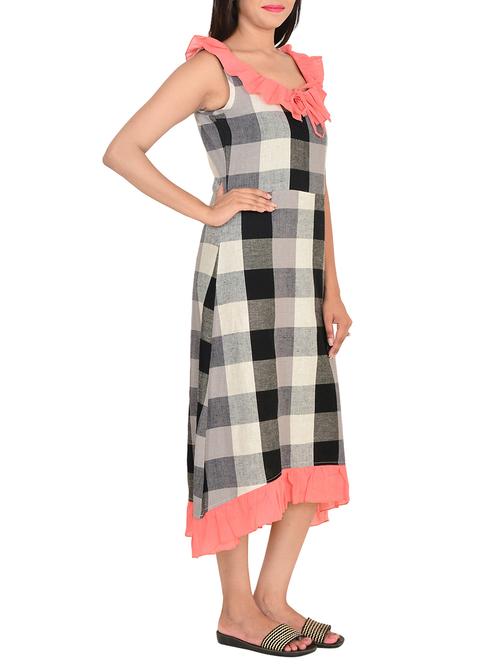 black cotton checkered nighty - 11679060 - Very Small Image - 1