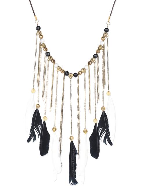 hung feather chain neck piece - 1168010 - Very Small Image - 1