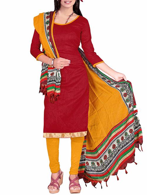 yellow art silk unstitched suit - 11684671 - Very Small Image - 1