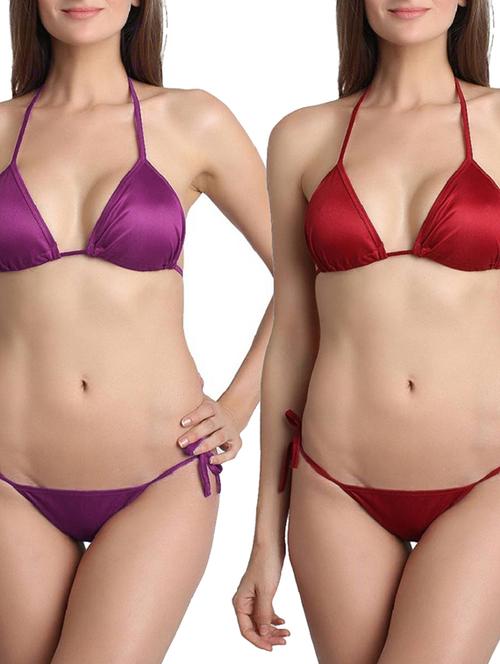 pack of 2 solid bra & panty set  - 11684778 - Very Small Image - 1