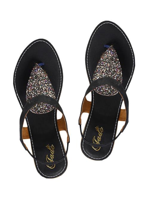 black faux leather back strap sandal - 11685956 - Very Small Image - 1