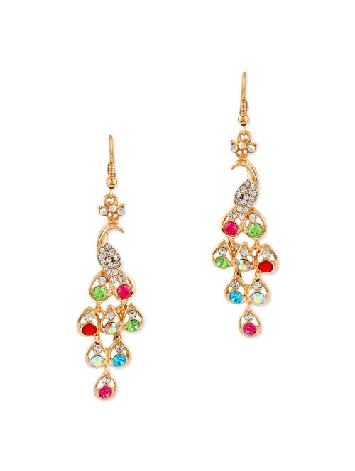 multi color peacock pattern earrings - 1169130 - Very Small Image - 1