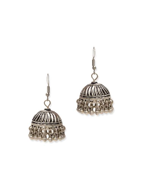 silver metal drop earrings - 11696033 - Very Small Image - 1