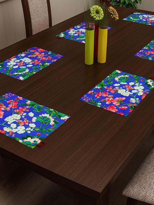 set of 2 blue cotton placemat - 11696476 - Very Small Image - 1