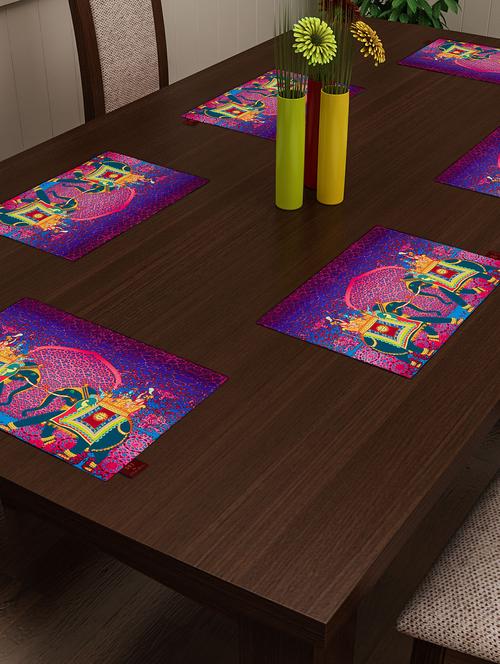 set of 2 purple cotton placemat - 11696479 - Very Small Image - 1