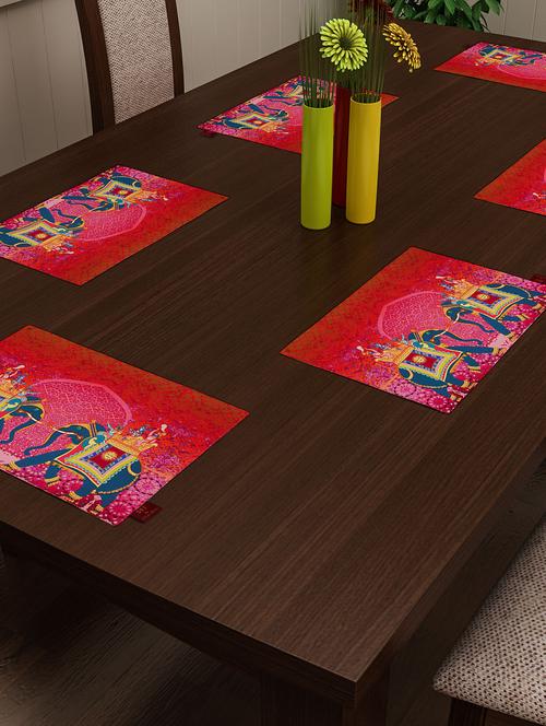 set of 6 pink cotton placemat - 11696498 - Very Small Image - 1