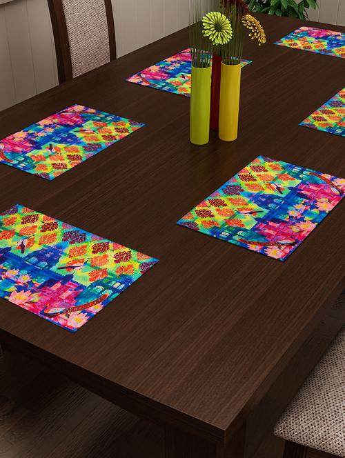 set of 6 multi colored cotton placemat - 11696503 - Very Small Image - 1