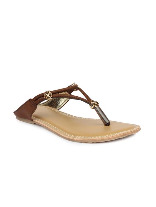 brown suede toe separator sandals - 11696521 - Very Small Image - 1