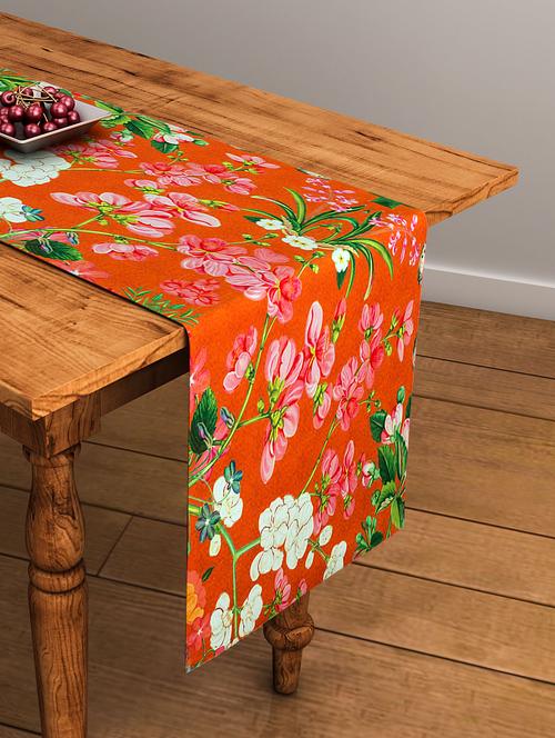 floral orange cotton table runner - 11696842 - Very Small Image - 1