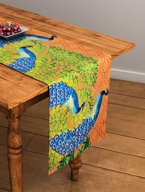 printed brown cotton table runner - 11696849 - Very Small Image - 1