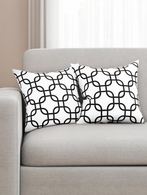 white cotton set of 2 cushion cover - 11697361 - Very Small Image - 1