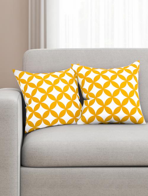 yellow cotton set of 2 cushion covers - 11697394 - Very Small Image - 1