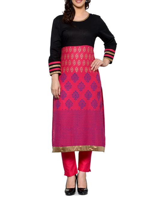 pink cotton kurta - 11698399 - Very Small Image - 1