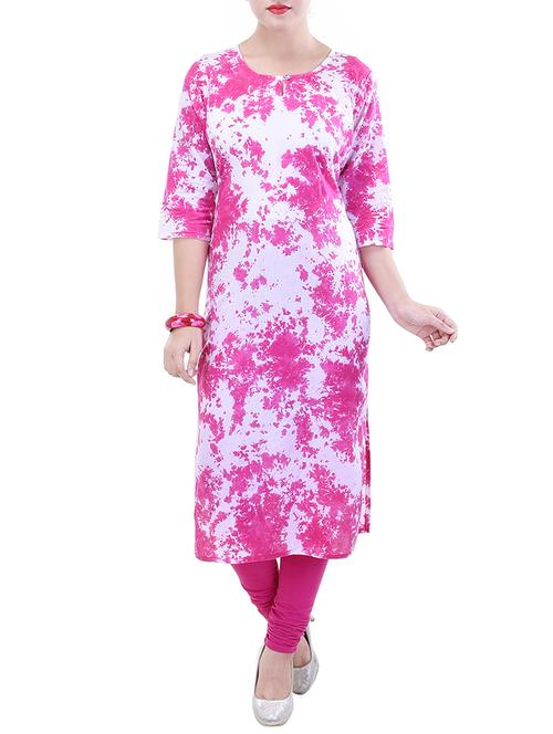 pink cotton straight kurta - 11703227 - Very Small Image - 1