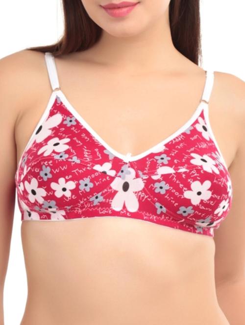 pink cotton regular bra - 11704283 - Very Small Image - 1