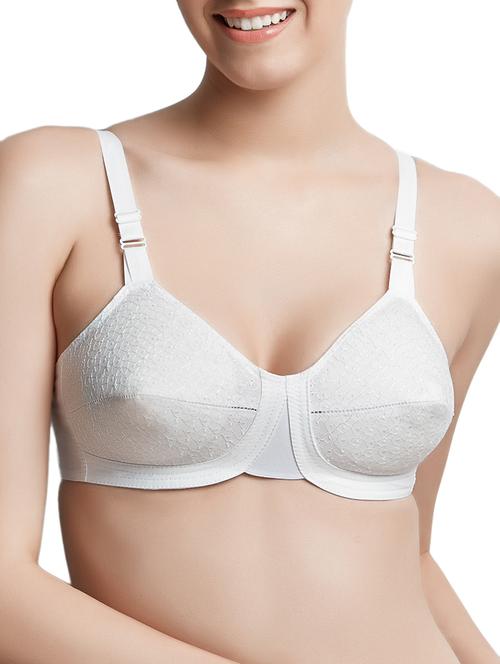 embroidered white cotton bra  - 11720643 - Very Small Image - 1