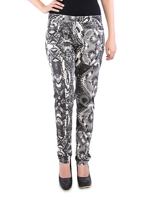 Monochrome Abstract Printed Cotton Pants - 1172162 - Very Small Image - 1