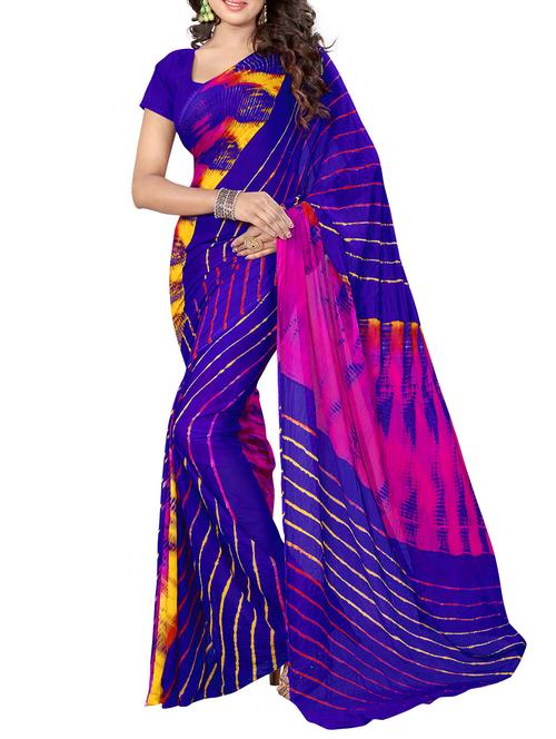 multi colored georgette bandhani saree with blouse - 11724426 - Very Small Image - 1
