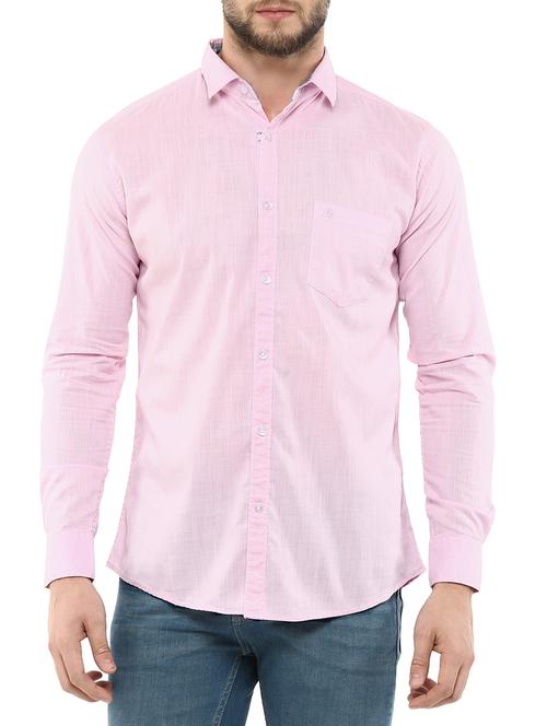 pink cotton casual shirt - 11726437 - Very Small Image - 1