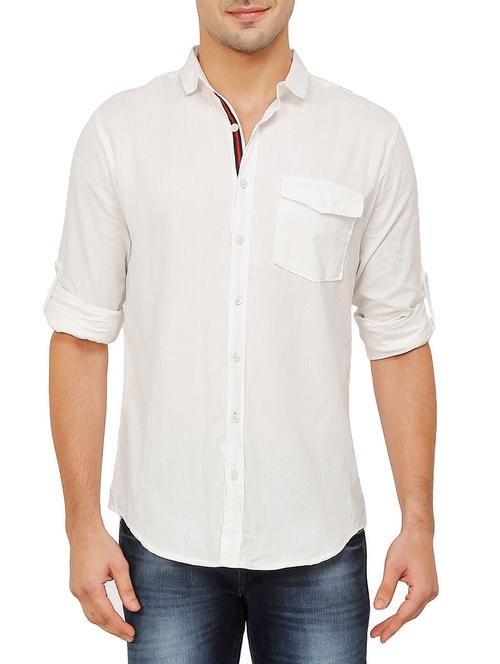 white cotton casual shirt - 11728731 - Very Small Image - 1