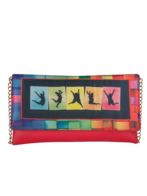 pink leatherette printed clutch - 11734916 - Very Small Image - 1