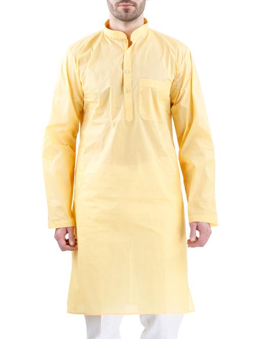 yellow khadi kurta - 11736883 - Very Small Image - 1