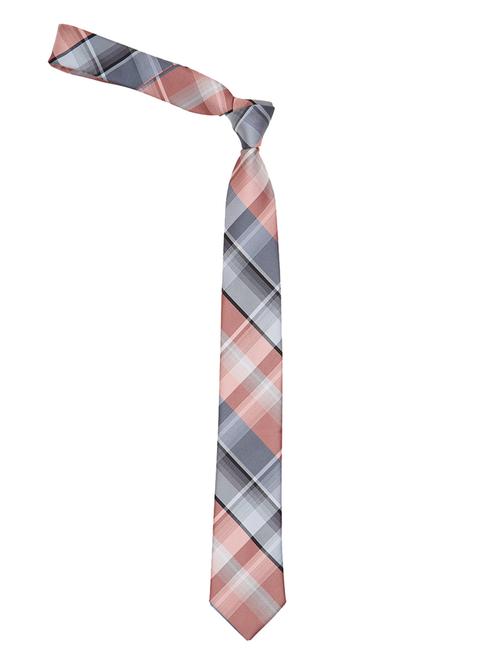 peach and grey printed neck tie - 11740184 - Very Small Image - 1