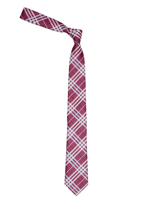 maroon and grey printed neck tie - 11740194 - Very Small Image - 1