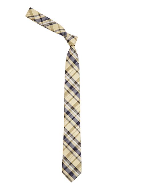 yellow and grey printed neck tie - 11740195 - Very Small Image - 1