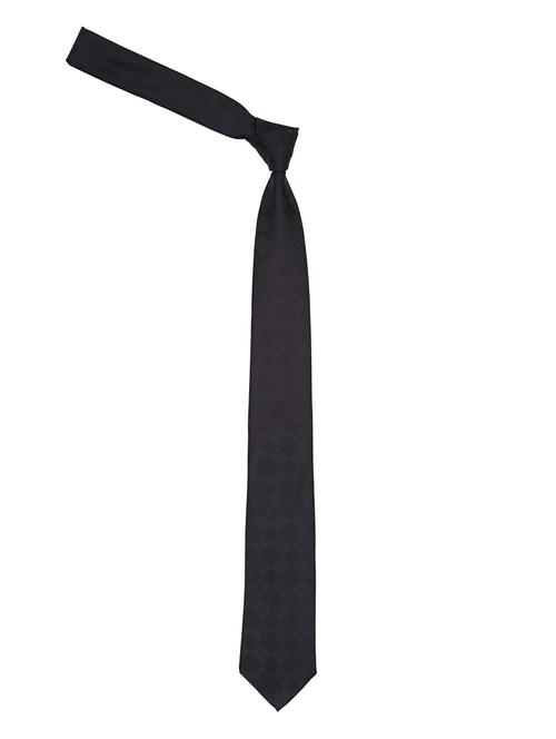 black textured microfibre neck tie - 11740207 - Very Small Image - 1