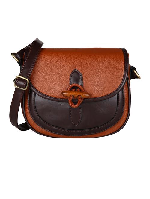 brown leatherette sling bag - 11741666 - Very Small Image - 1