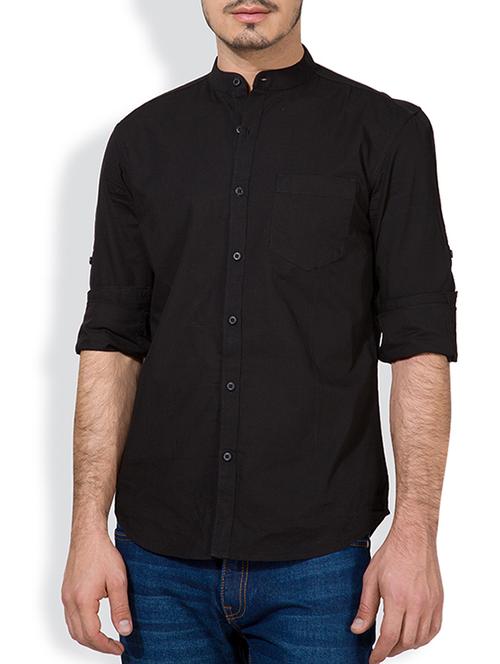 black cotton casual shirt - 11741963 - Very Small Image - 1