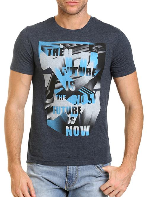 blue cotton front print tshirt - 11746763 - Very Small Image - 1