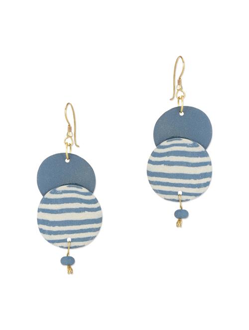 ceramic double loop indigo earring set - 11747605 - Very Small Image - 1