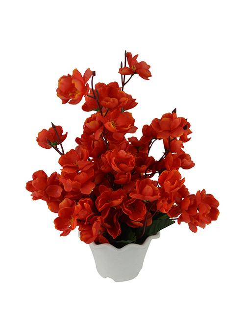 Thefancymart Artificial flowers Blossom arrangement (size 12 inchs/ 30 cms) with white Round pot-0151-871 - 11755590 - Very Small Image - 1