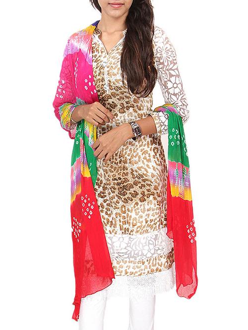 pink tie & dye dupatta - 11757744 - Very Small Image - 1