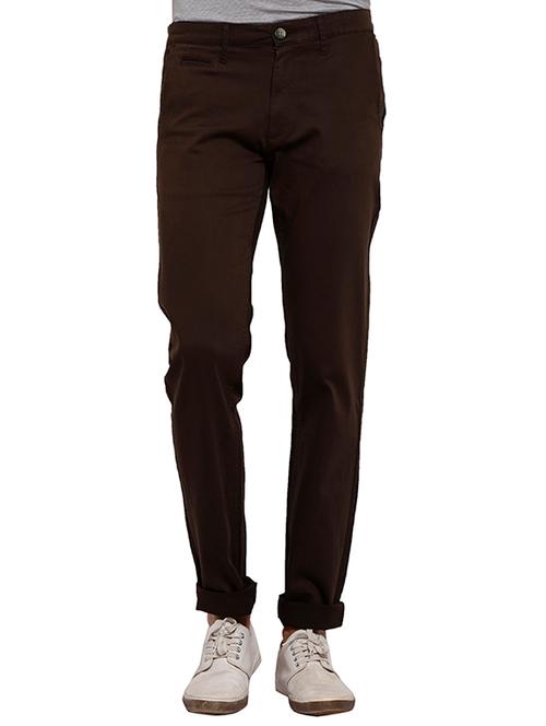 solid brown satin casual trouser - 11758290 - Very Small Image - 1