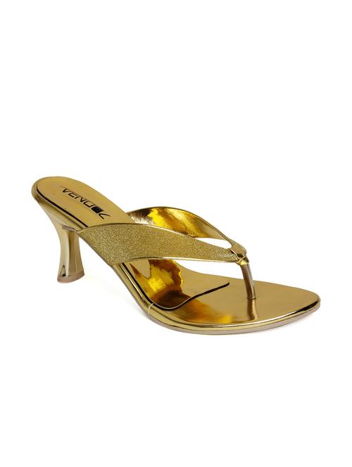gold embellished faux leather sandals - 11760839 - Very Small Image - 1