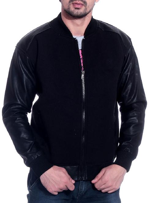black leather bomber jacket - 11765158 - Very Small Image - 1