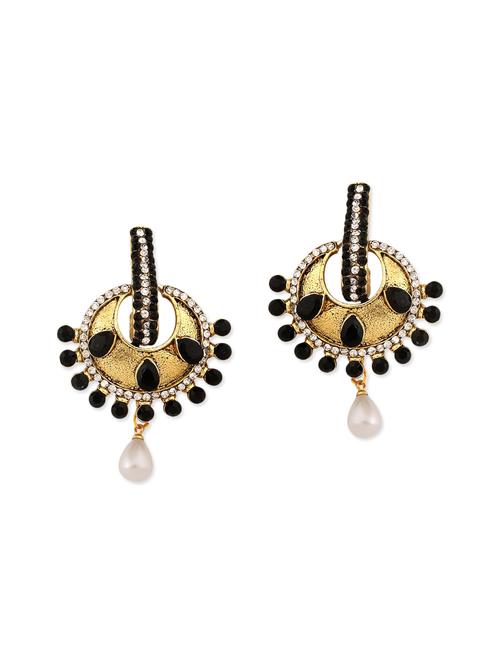 black gold plated drop earring - 11765369 - Very Small Image - 1