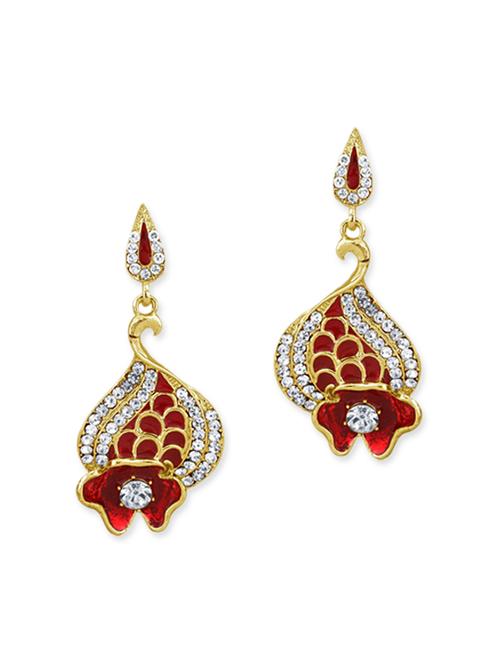 red gold plated drop earring - 11765444 - Very Small Image - 1