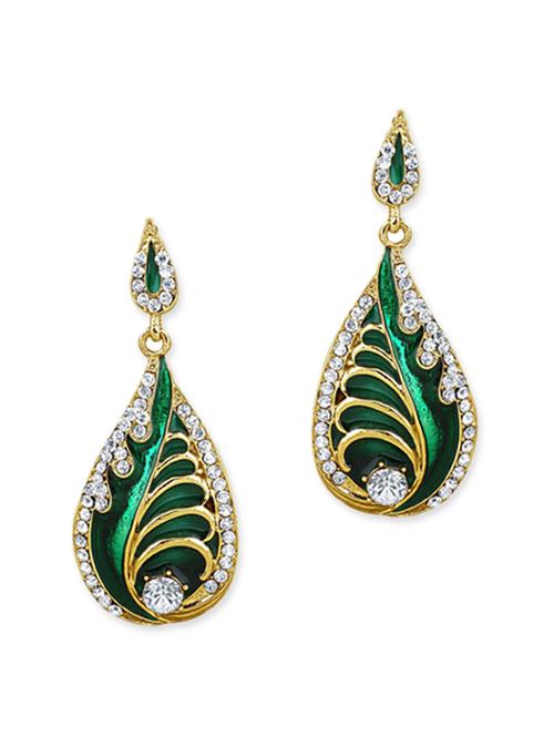 green gold plated drop earring - 11765451 - Very Small Image - 1