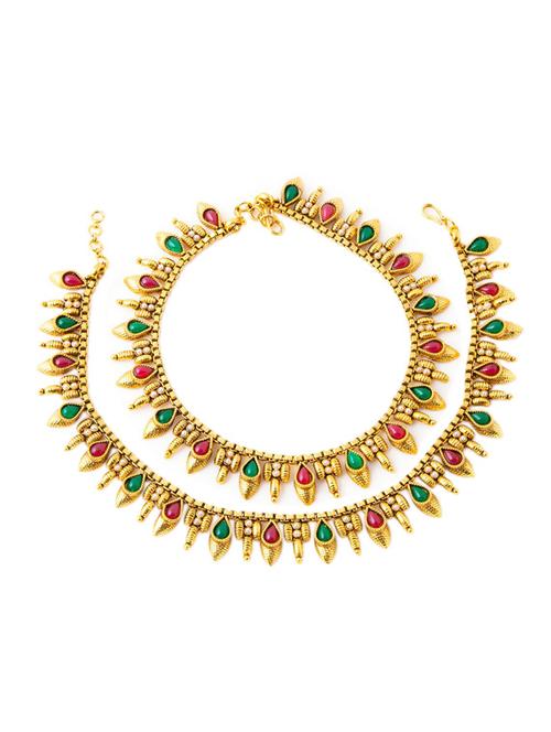 multi colored brass anklets and payal - 11766506 - Very Small Image - 1