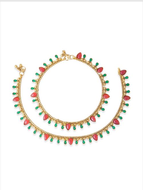 multi colored brass anklets and payal - 11766507 - Very Small Image - 1