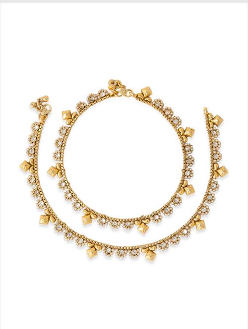 white brass anklets and payal - 11766508 - Very Small Image - 1