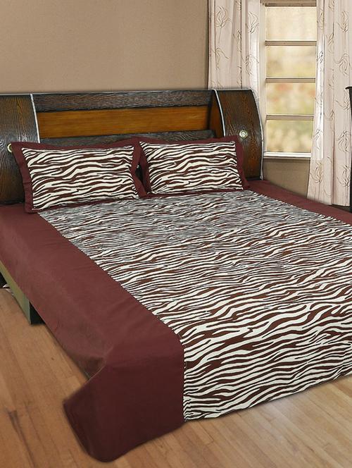 brown cotton printed bedsheet - 11769513 - Very Small Image - 1